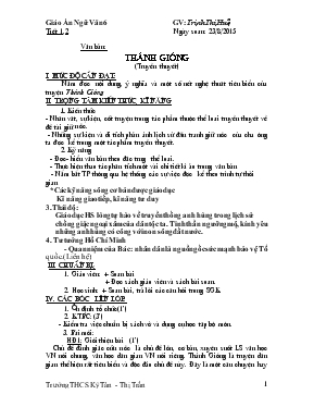 Giáo án Lớp 6 - Môn Ngữ văn - Trịnh Thị Huệ
